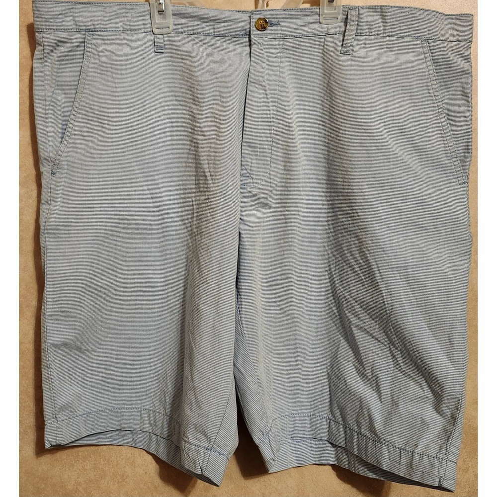 US Polo Assn Mens Chino Shorts Size 42 Blue White Micro Stripe Flat Front Casual